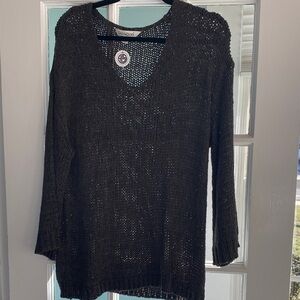 DAVI & DANI Brownish Knit V-Neck Sweater